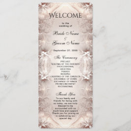 White Ivory Floral Wedding Program Programm