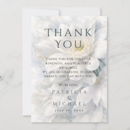 White Ivory Quiet Luxury Romantic Elegant Wedding  Dankeskarte