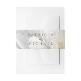 White Ivory Quiet Luxury Romantic Elegant Wedding  Einladungsbanderole