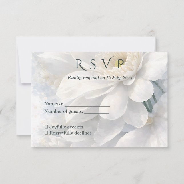 White Ivory Quiet Luxury Romantic Elegant Wedding  RSVP Karte (Vorderseite)