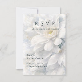 White Ivory Quiet Luxury Romantic Elegant Wedding  RSVP Karte