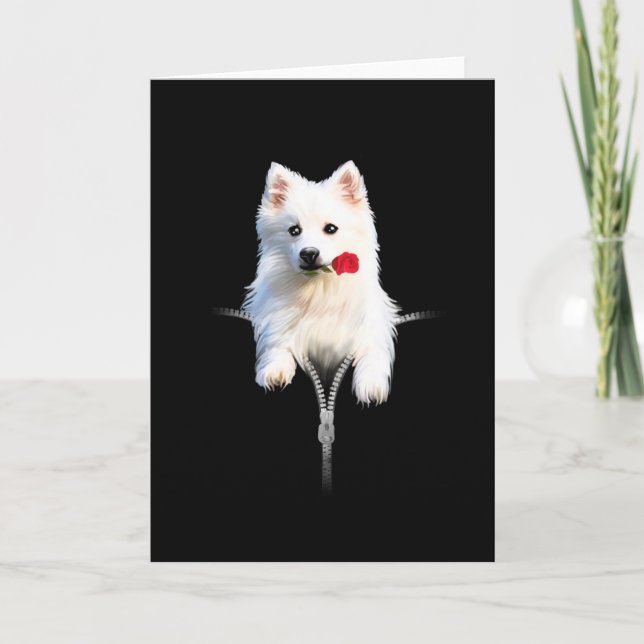 White Japan Spitz Hund Sweet-Geschenk Karte (Vorderseite)