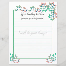 White Jasmine Floral Lined Writer Paper