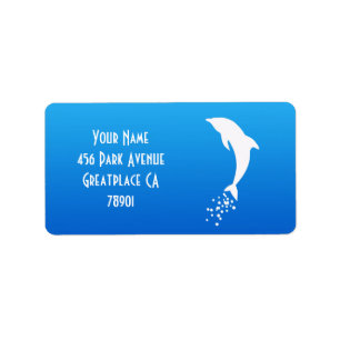White Jumping Dolphin mit Blasen-Adresse anwählbar Adressaufkleber