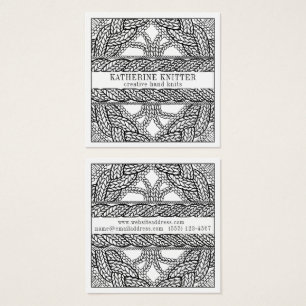 WHITE KABEL STRICK Square Business Card II