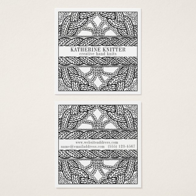 WHITE KABEL STRICK Square Business Card II (Vorne & Hinten)