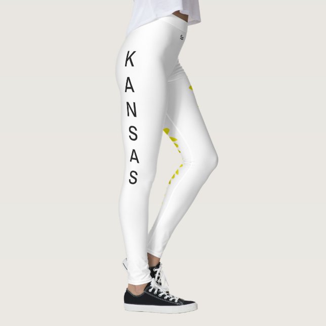 White Kansas State Flower Leggings de tournesol (Droite)