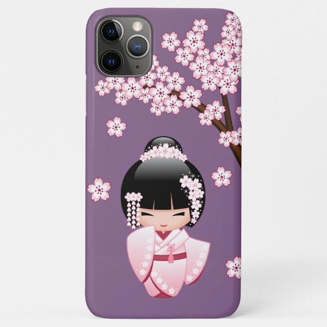 White Kimono Kokeshi Doll - Niedlich Geisha Girl Case-Mate iPhone Hülle (Rückseite)