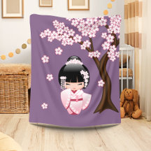 White Kimono Kokeshi Doll - Niedlich Geisha Girl