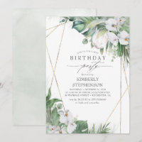 White King Protea Orchids Tropical Birthday Party