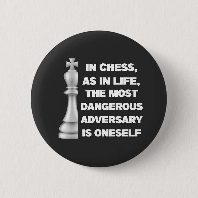 White King Schach Piece Wisdom Power Strategie Button (Vorderseite)