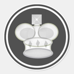 White King Schess Piece Runder Aufkleber
