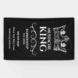 White King's Crown und Mustache Barbershop Banner