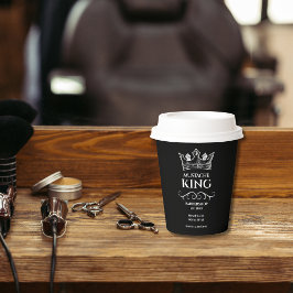 White King's Crown und Mustache Barbershop Pappbecher
