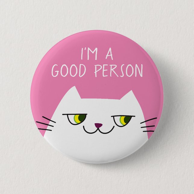 White Kitchen Pink Funny Zitat Button (Vorderseite)