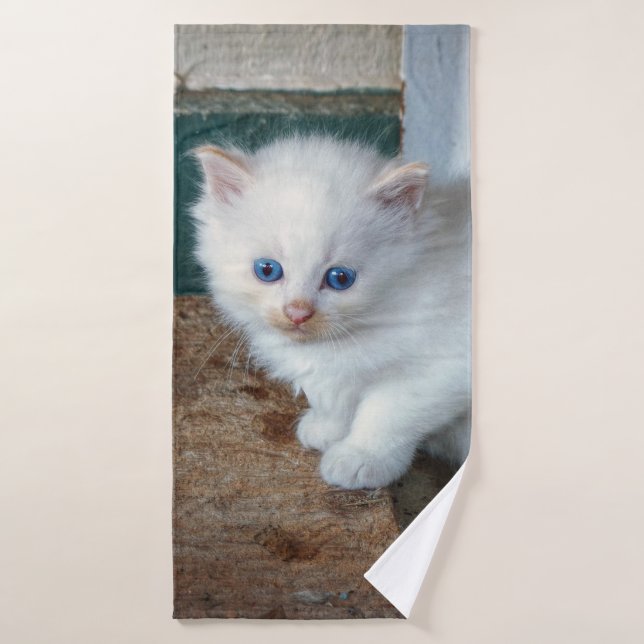 White Kitten Badhandtuch Set (Badehandtuch)