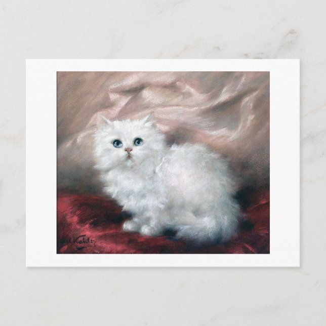 White Kitten, Carl Kahler Postkarte (Vorderseite)