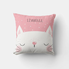 White Kitten - Dekoration des Kinderzimmers - Name Kissen