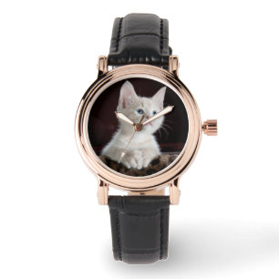 White Kitten Foto Template Tierliebhaber Armbanduhr