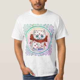 White Kitten Hearts T - Shirt