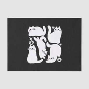 White Kitten Silhouetten - Niedliches Feline Desig Seidenpapier