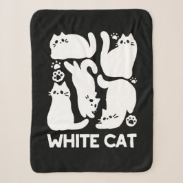 White Kitten Silhouetten - Niedliches Feline Desig Sherpadecke
