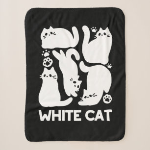 White Kitten Silhouetten - Niedliches Feline Desig Sherpadecke