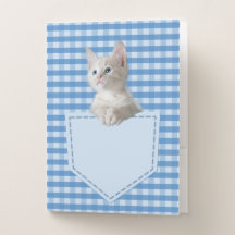 White Kitten Tasche blau lustige Illusion 3D Grafi
