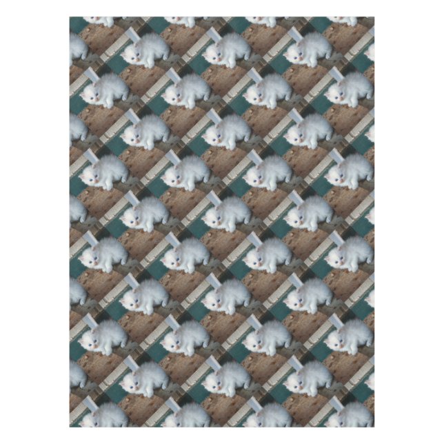 White Kitten Tischdecke (Vorderseite)