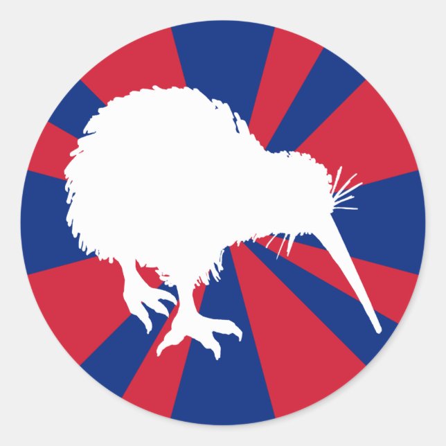 White Kiwi Runder Aufkleber (Vorderseite)