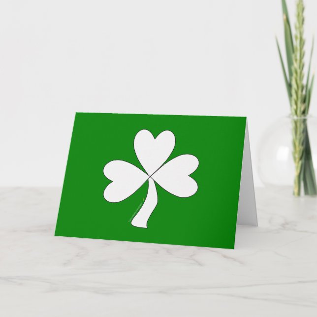 White Kleeblatt St. Patrick's Day Irish Viel Glück Karte (Vorderseite)