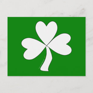 White Kleeblatt St. Patrick's Day Irish Viel Glück Postkarte