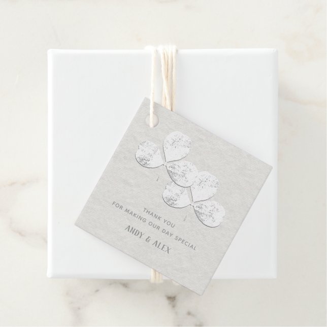 White Kleeblatt Wedding-Geschenk Vielen Dank Geschenkanhänger (Beispiel)