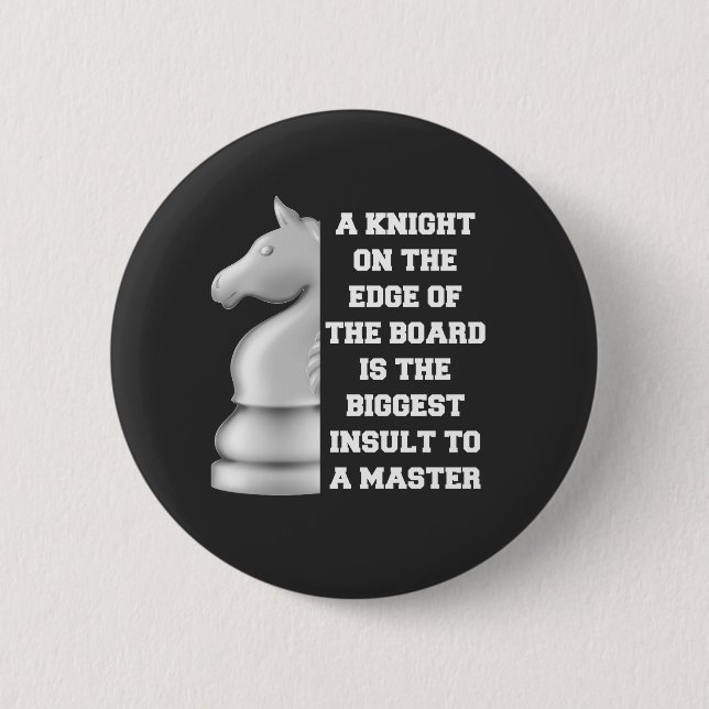 White Knight Schach Strategie Power Weisheim Maste Button (Vorderseite)