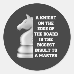 White Knight Schach Strategie Power Weisheim Maste Runder Aufkleber