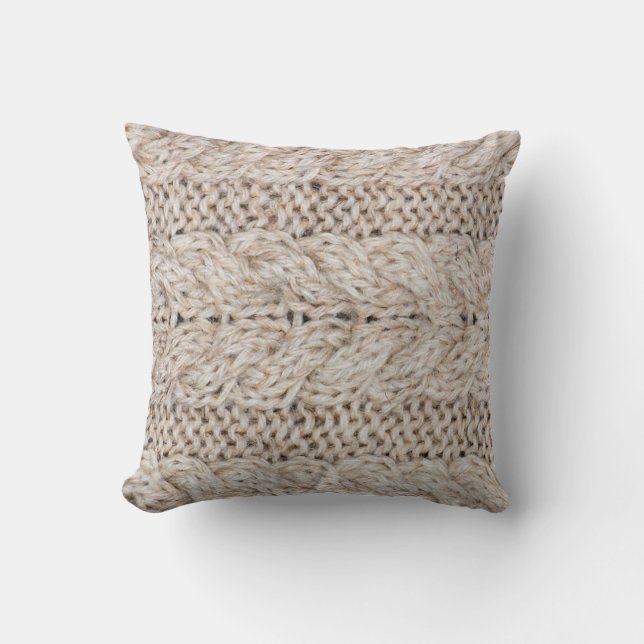 White knitting wool texture background. kissen (Vorderseite)