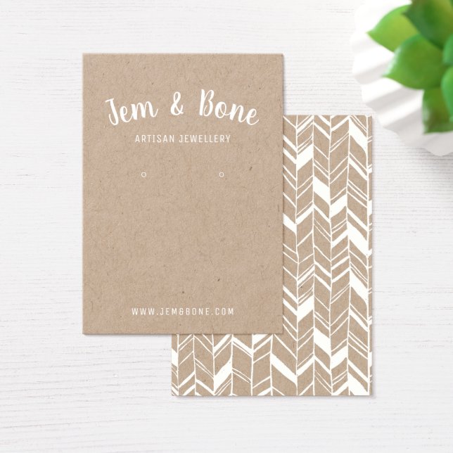 White Kraft Jewelier Designer Earring Card (Schreibtisch)