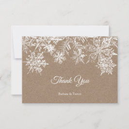 White & Kraft Schneeflocken Weihnachten Winter Hoc Dankeskarte