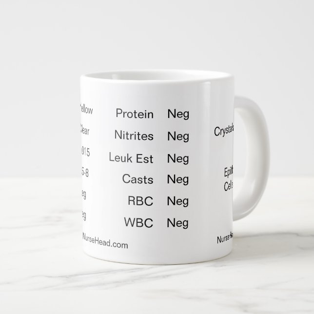 White Labrador Cup "Urinalysis" Jumbo-Tasse (Vorderseite Rechts)