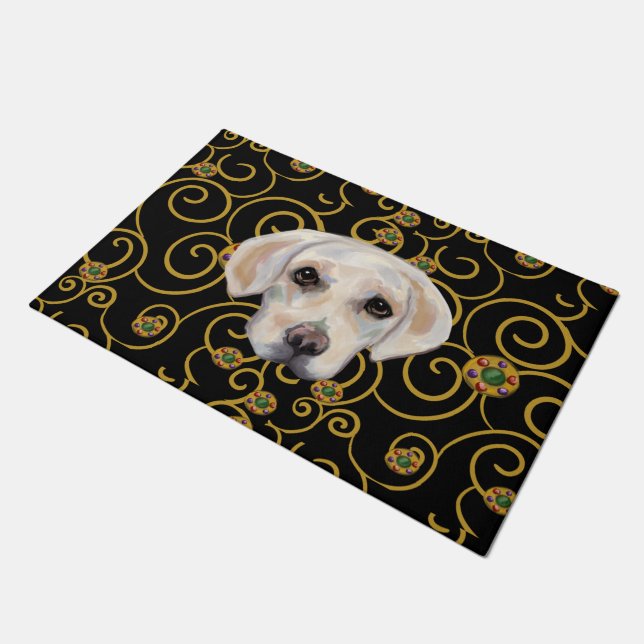 White Labrador Retriever Fußmatte (Schrägansicht)