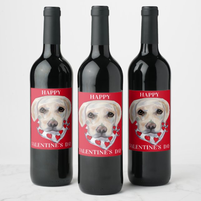 White Labrador Retriever Weinetikett (Flaschen)