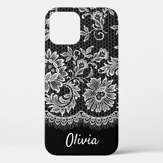 White Lace am Black Case Mate iPhone Case (Rückseite)
