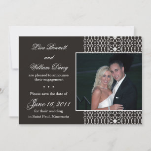 White Lace auf Black - Save the Date lädt ein Einladung