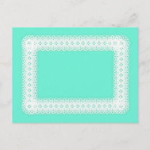 White Lace auf Lime Green - DIY Postkarte