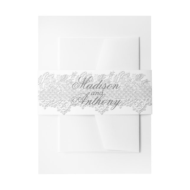 White Lace & Babies Atem Hochzeit Einladungsbanderole (Vorderseite Beispiel)