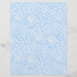 White Lace Baby Blue Arts & Craft Scrapbook Paper