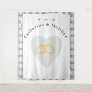 White Lace & Rose Blätter Hochzeit Wandteppich