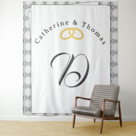 White Lace & Rose Blätter Hochzeit Wandteppich