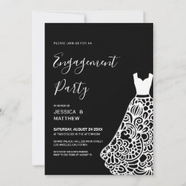 White Lace Wedding Dress Verlobung Einladung