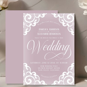 White Lace Wedding Einladung